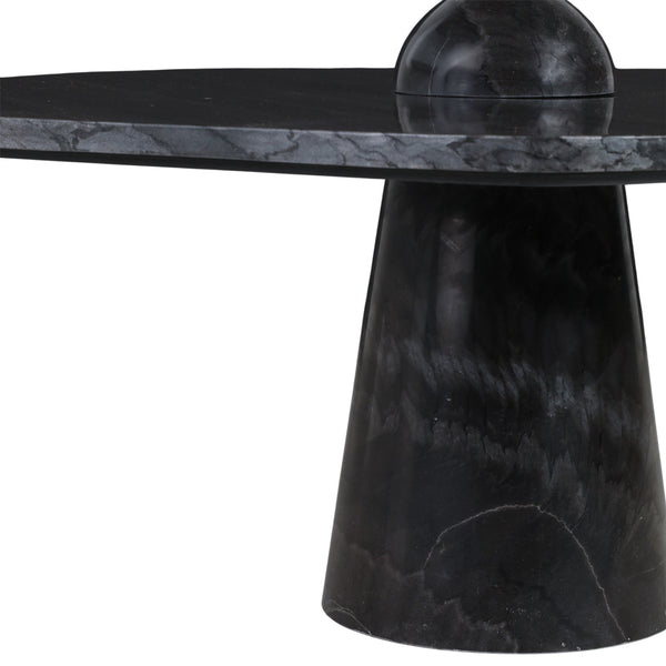 Mesa de centro de marmol Apolline de 36" con perola negra