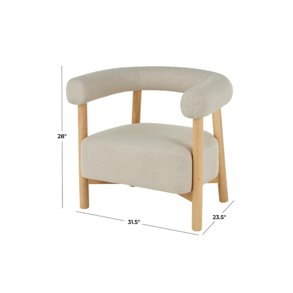 Butaca decorativa curva tapizada estilo orgánico moderno