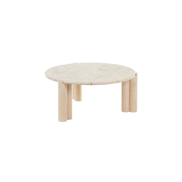 Mesa de centro artesanal en madera de teca estilo natural