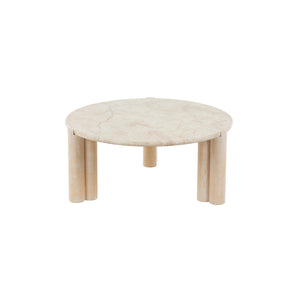 Mesa de centro artesanal en madera de teca estilo natural