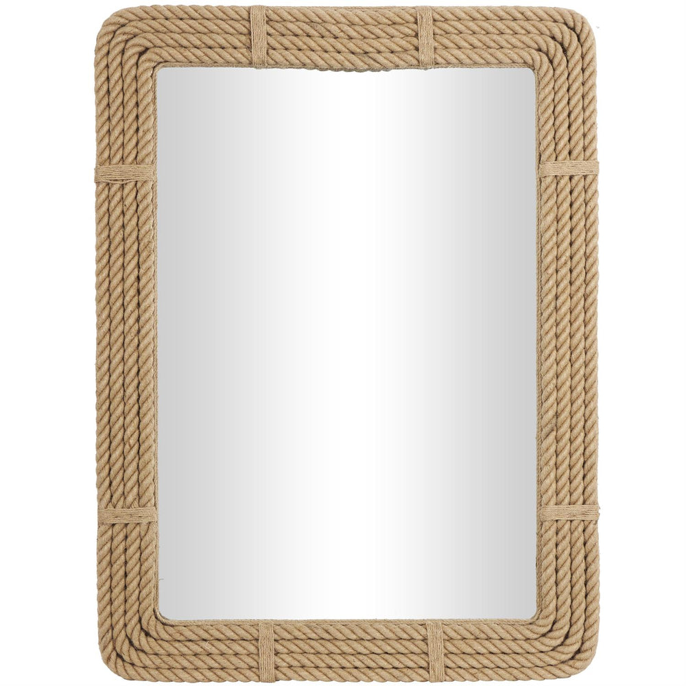 Espejo de pared tejido a mano con cuerda de yute