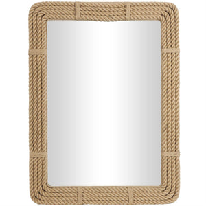 Espejo de pared tejido a mano con cuerda de yute
