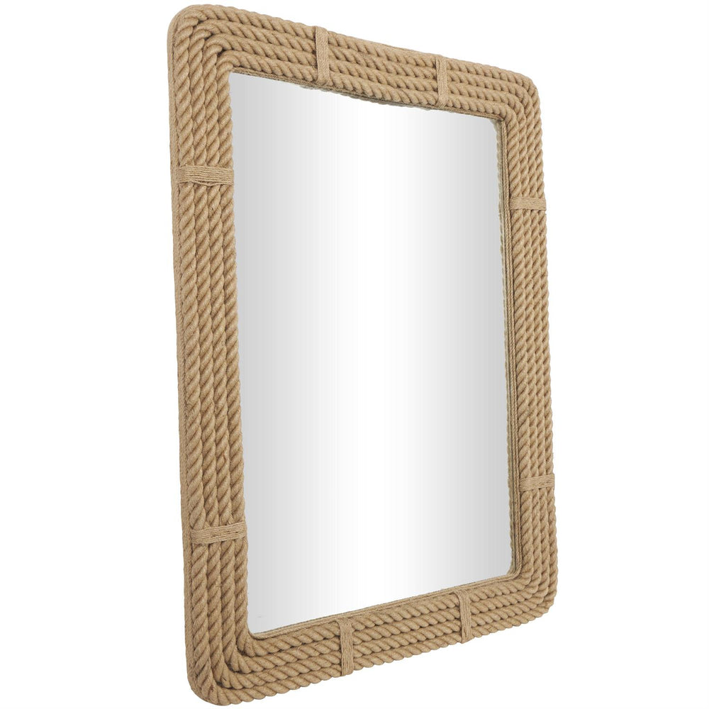 Espejo de pared tejido a mano con cuerda de yute