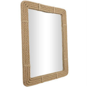 Espejo de pared tejido a mano con cuerda de yute
