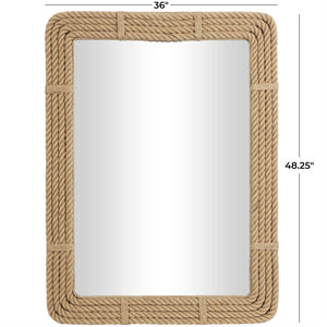 Espejo de pared tejido a mano con cuerda de yute