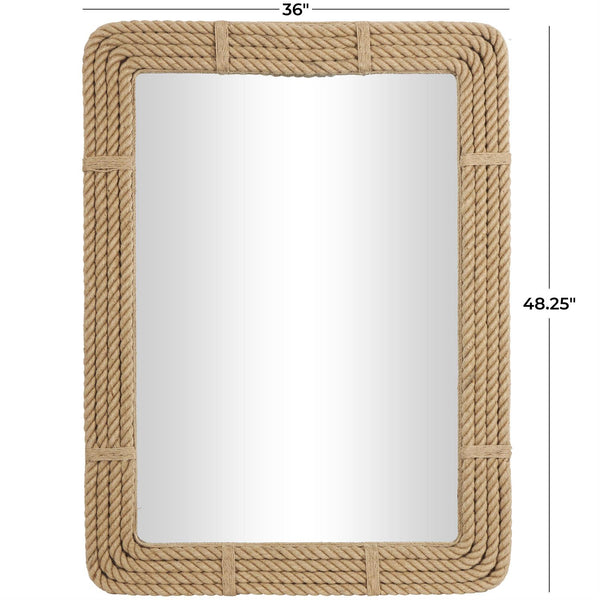 Espejo de pared tejido a mano con cuerda de yute