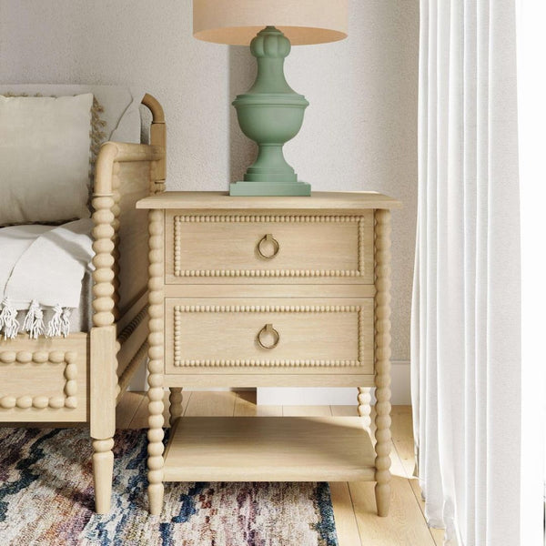 Mesita de noche Cholet de 2 cajones con estante