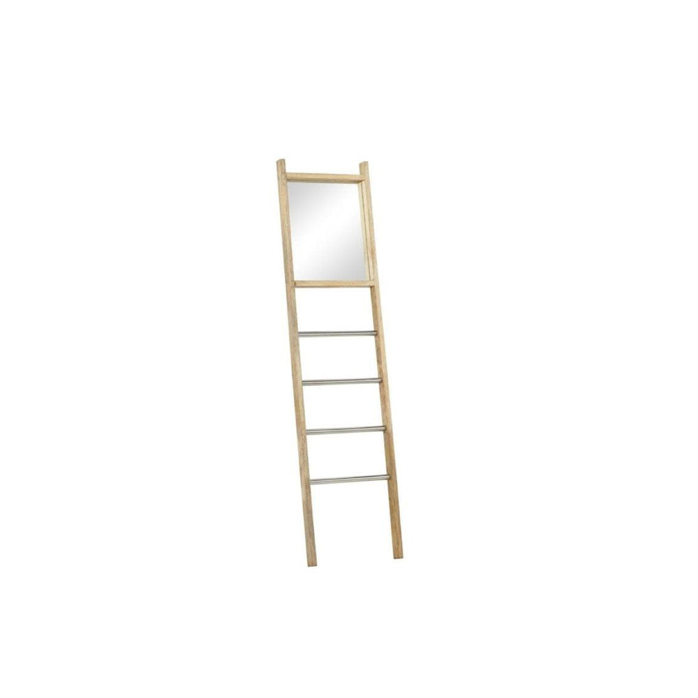 Espejo Decorativo Tipo Escalera con Marco de Madera