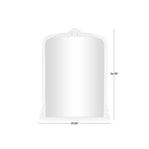 Espejo de pared arqueado de madera blanca