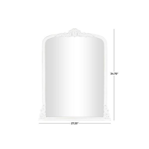 Espejo de pared arqueado de madera blanca