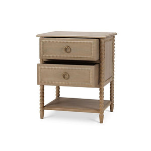 Mesita de noche Cholet de 2 cajones con estante