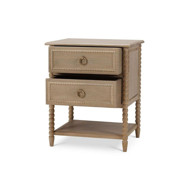 Mesita de noche Cholet de 2 cajones con estante