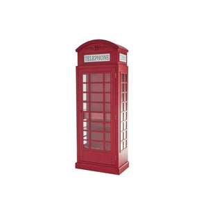 Vinera de cabina telefónica vintage de madera roja