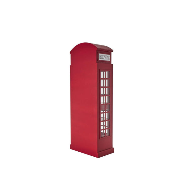 Vinera de cabina telefónica vintage de madera roja