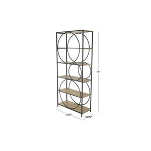 Estantería de pared Metálica Negra con Toque Industrial