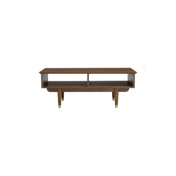 Mesa de centro Royston en roble malayo y ratán natural