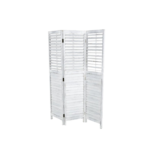 Panel de 3 divisiones de madera blanca