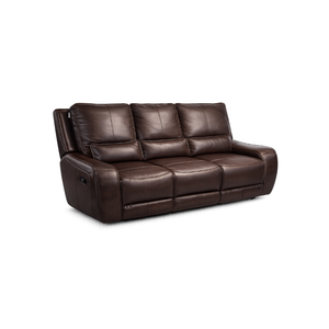 Sofá Reclinable Manual Leather Puccini de 3 Plazas Marrón