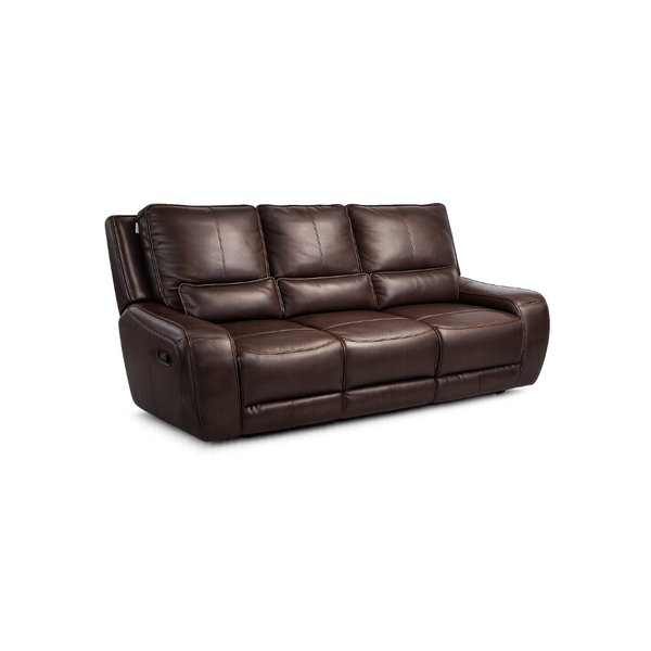 Sofá Reclinable Manual Leather Puccini de 3 Plazas Marrón