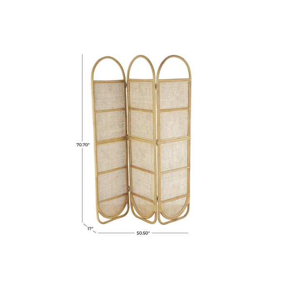 Biombo divisor de habitación de 3 paneles ovalados