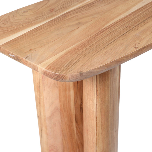 Mesa consola de madera de acacia con patas curvas – 51"