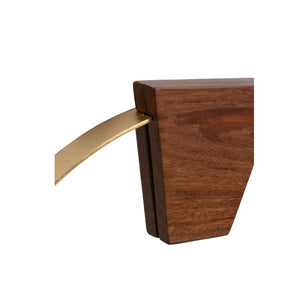 Espejo redondo de madera dorado de 32″