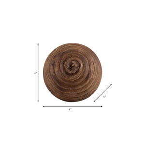 Esfera Decorativa de Madera con Relieve