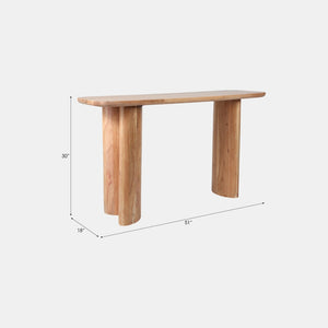Mesa consola de madera de acacia con patas curvas – 51"