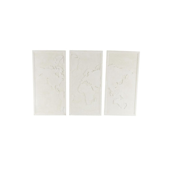 Set de 3 Paneles Decorativos de Pared con Mapamundi 3D