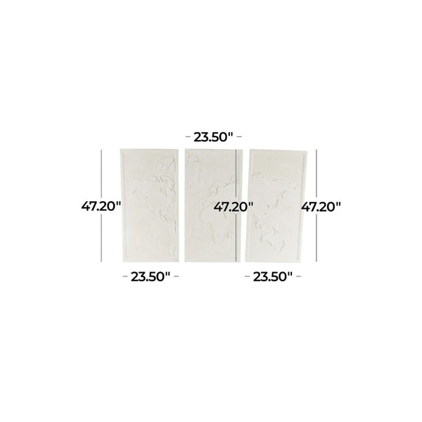 Set de 3 Paneles Decorativos de Pared con Mapamundi 3D