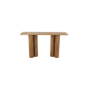 Consola Rectangular de Madera con Patas Tipo Pilar