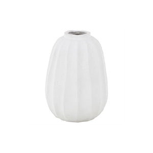 Jarrón Decorativo Blanco Alto con Relieve
