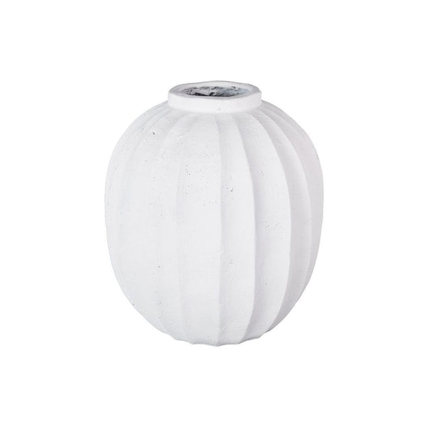 Jarrón Decorativo Blanco con Relieve