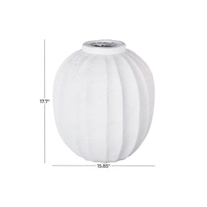 Jarrón Decorativo Blanco con Relieve