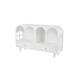 Consola Geométrica Blanca con 2 Cajones