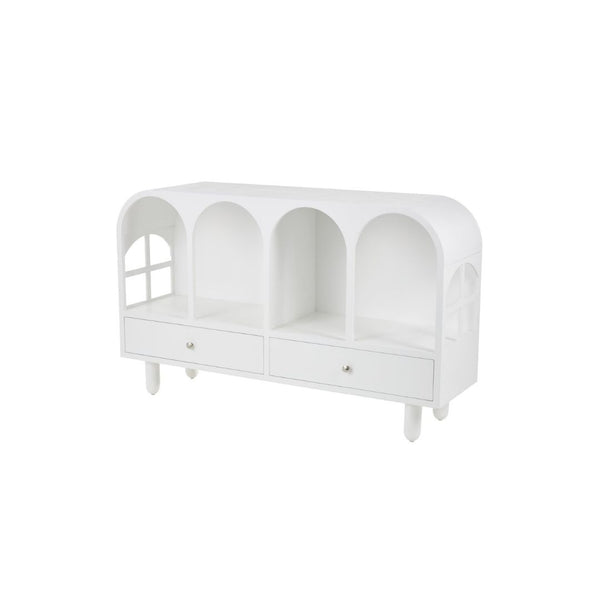 Consola Geométrica Blanca con 2 Cajones