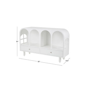Consola Geométrica Blanca con 2 Cajones