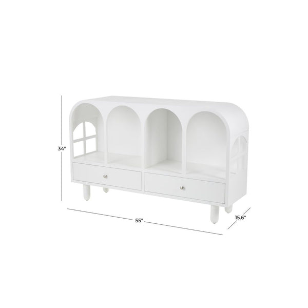 Consola Geométrica Blanca con 2 Cajones