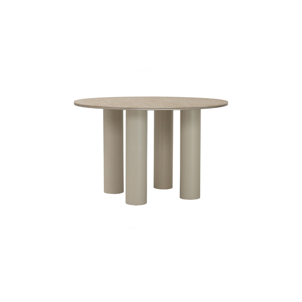 Mesa de comedor Hiri redonda con acabado beige marble