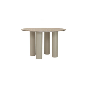Mesa de comedor Hiri redonda con acabado beige marble