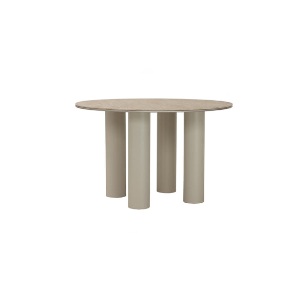 Mesa de comedor Hiri redonda con acabado beige marble