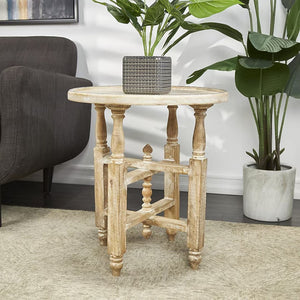 Mesa Lateral Redonda Farmhouse Crema – Grayson Lane