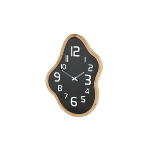 Reloj de Pared Decorativo Ondulado Negro y Marrón
