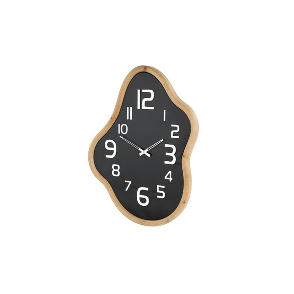 Reloj de Pared Decorativo Ondulado Negro y Marrón