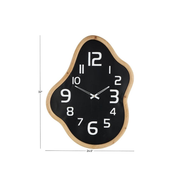 Reloj de Pared Decorativo Ondulado Negro y Marrón