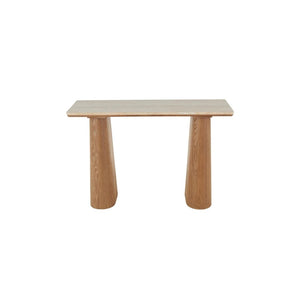 Consola Rectangular de Madera con Tope de Mármol Beige