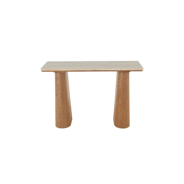 Consola Rectangular de Madera con Tope de Mármol Beige