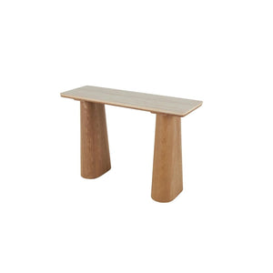 Consola Rectangular de Madera con Tope de Mármol Beige