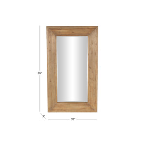 Espejo de piso en madera con acabado natural – 55"