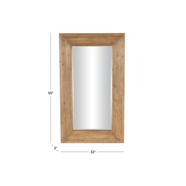 Espejo de piso en madera con acabado natural – 55"